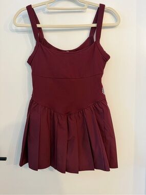 FP Movement by Free People Burgundy Swing of Things Skortsie Dress